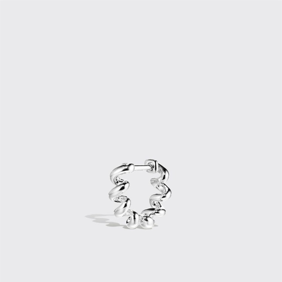 Jewelry Boochier | White Gold Slinkee Huggie Mono Earring