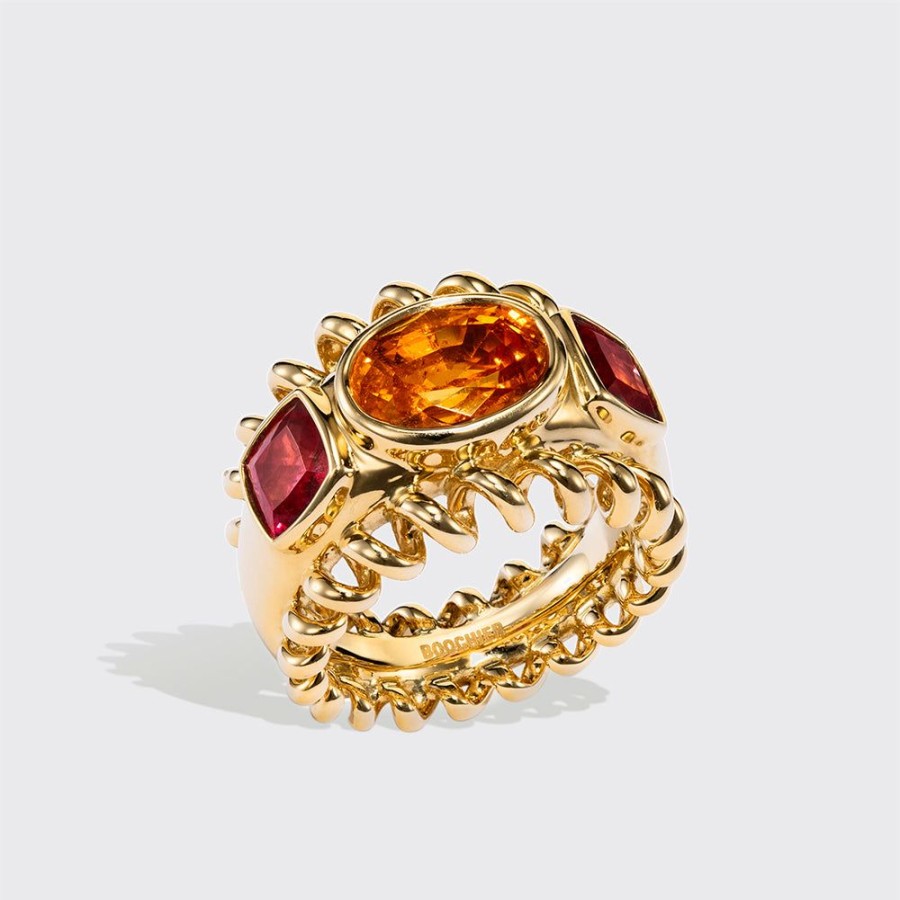 Jewelry Boochier | Fanta Garnet & Rubellite Slinkee Icon Ring