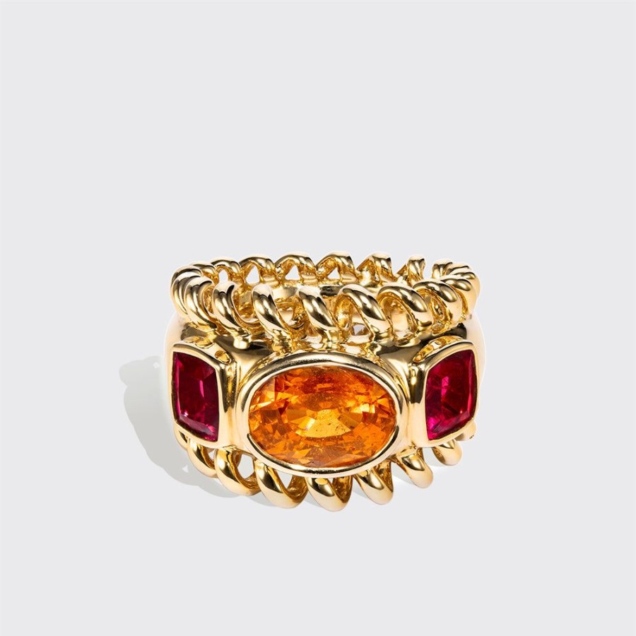 Jewelry Boochier | Fanta Garnet & Rubellite Slinkee Icon Ring