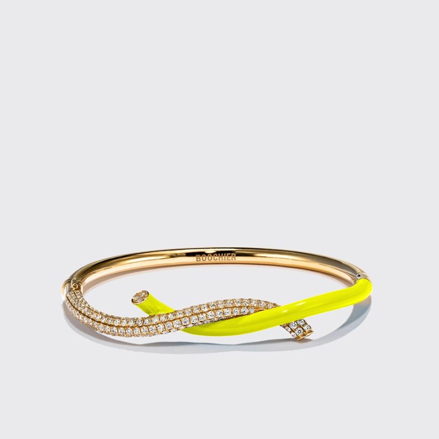 Jewelry Boochier | Neon Yellow Fruit Hoops Diamond Bangle