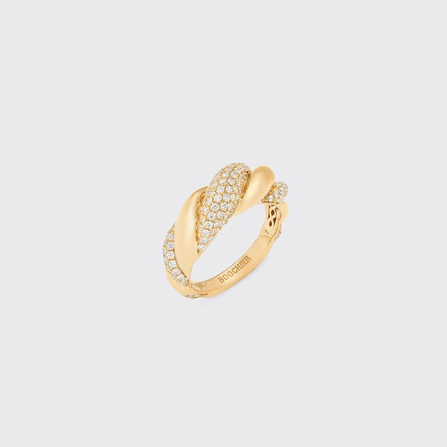 Jewelry Boochier | Yellow Gold Diamond Marshmallow Ring