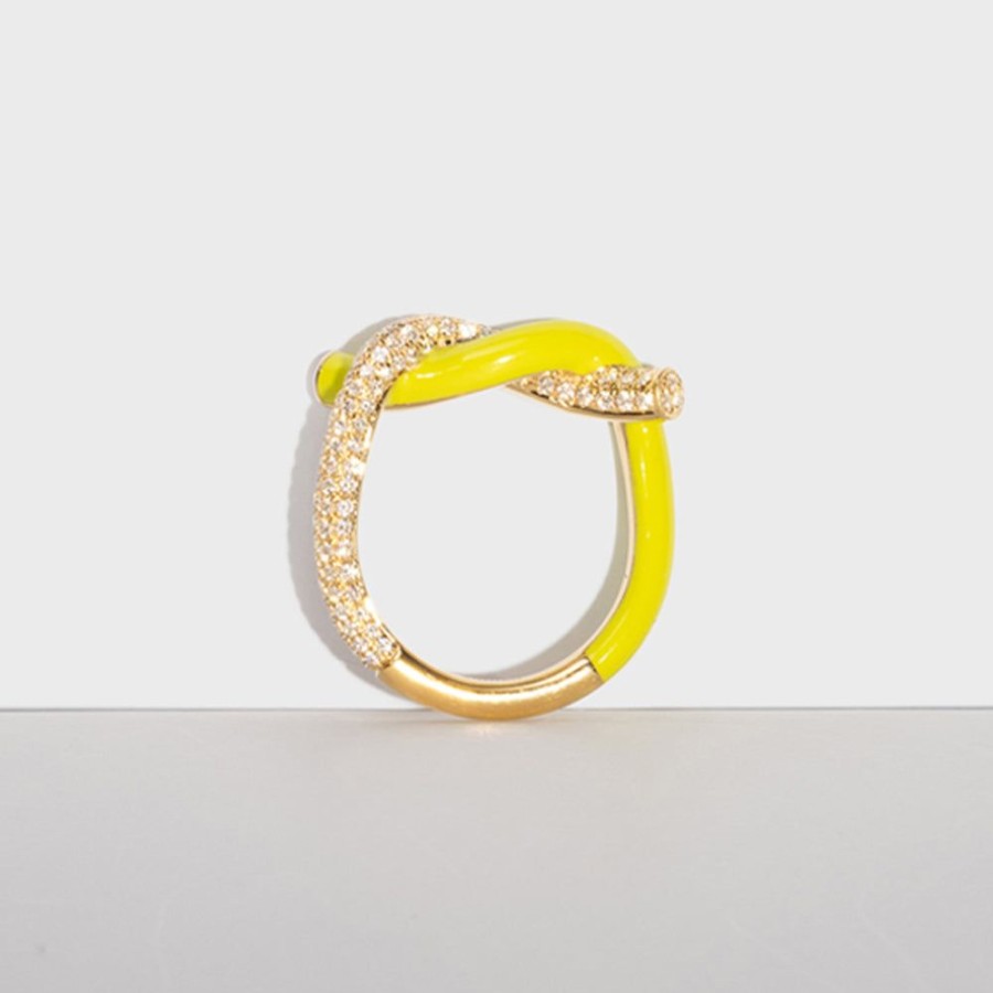 Jewelry Boochier | Neon Yellow Fruit Hoops Diamond Ring