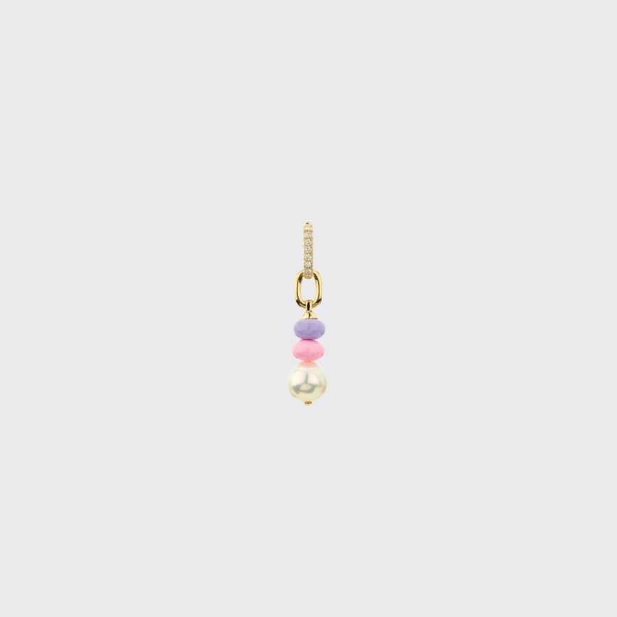 Jewelry Boochier | Light Pink-Lilac Single Pearl Diamond B-Boy Earring