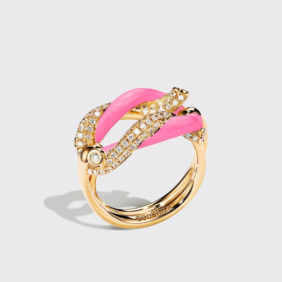 Jewelry Boochier | Hot Pink Fruit Hoops Buckle Ring