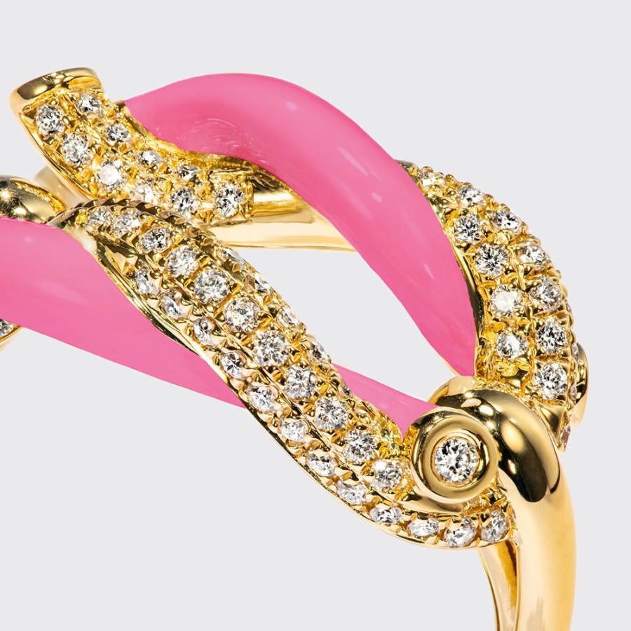 Jewelry Boochier | Hot Pink Fruit Hoops Buckle Ring