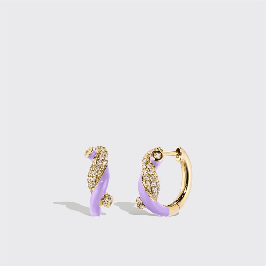 Jewelry Boochier | Lilac Small Fruit Hoops Earrings