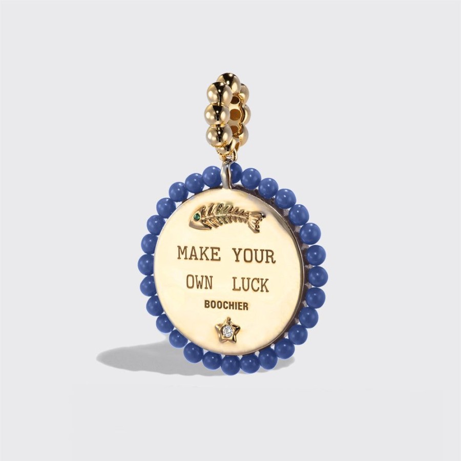 Jewelry Boochier | Lapis Yellow Gold Lucky Cat Diamond Charm