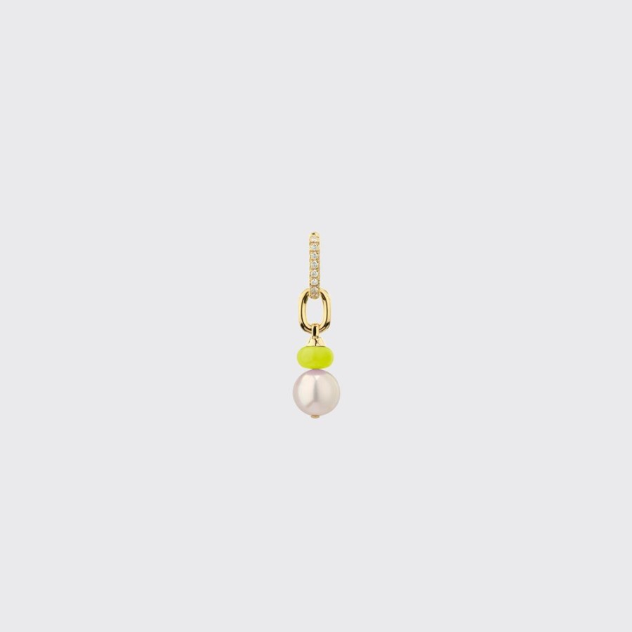 Jewelry Boochier | Neon Yellow Single Pearl Diamond B-Boy Earring