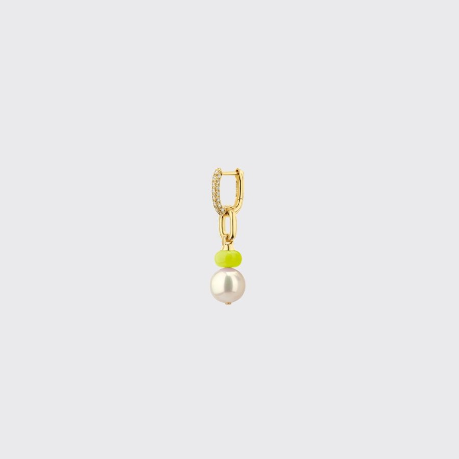 Jewelry Boochier | Neon Yellow Single Pearl Diamond B-Boy Earring