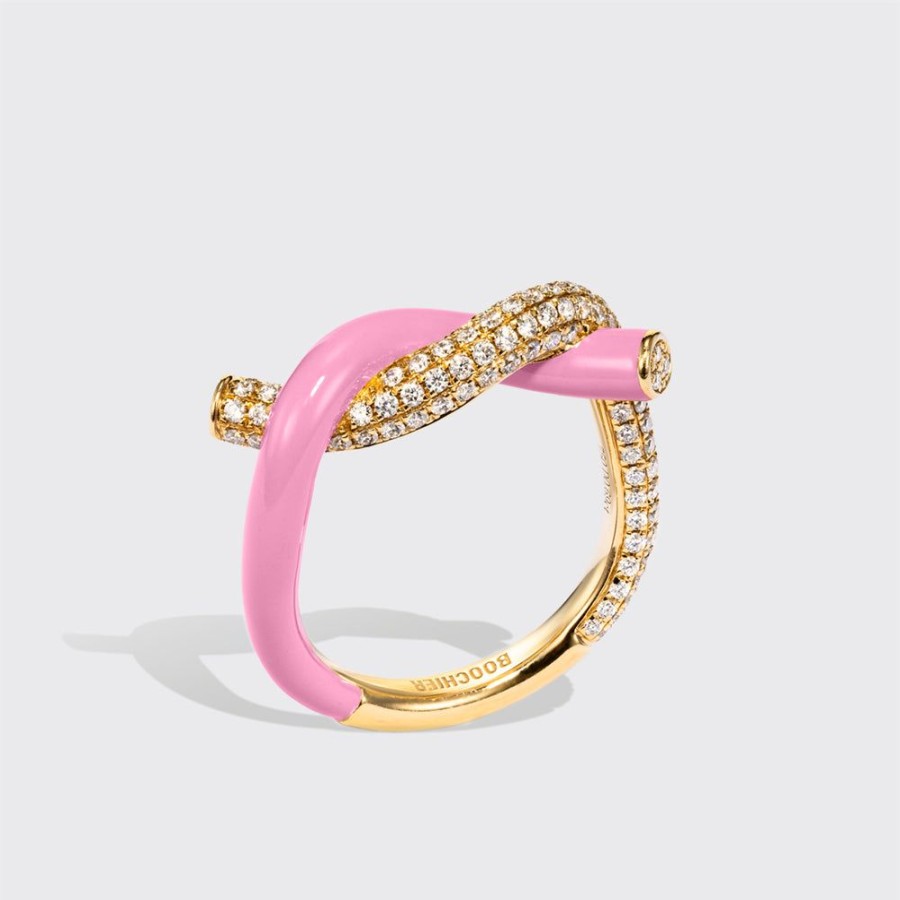 Jewelry Boochier | Light Pink Fruit Hoops Diamond Ring