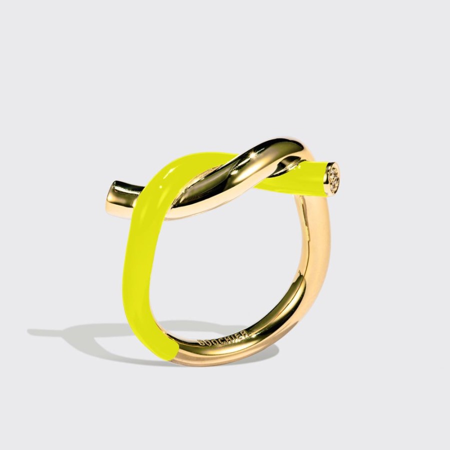 Jewelry Boochier | Neon Yellow Fruit Hoops Ring