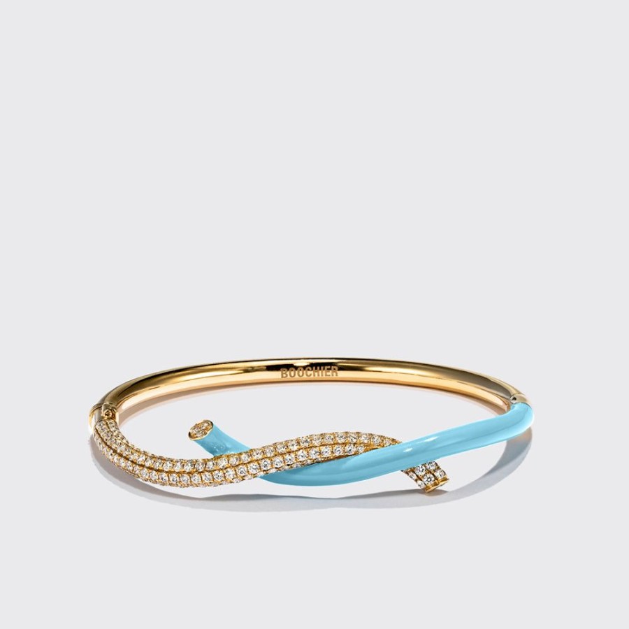 Jewelry Boochier | Light Blue Fruit Hoops Diamond Bangle