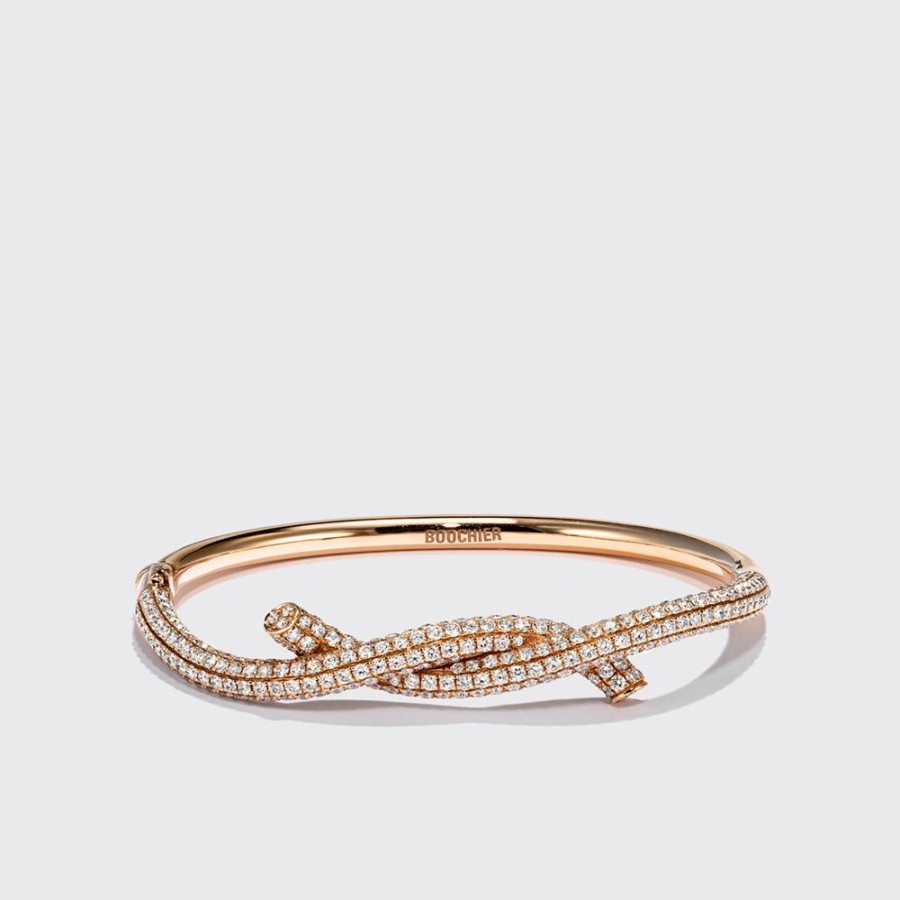 Jewelry Boochier | Rose Gold Diamond Ties Bangle