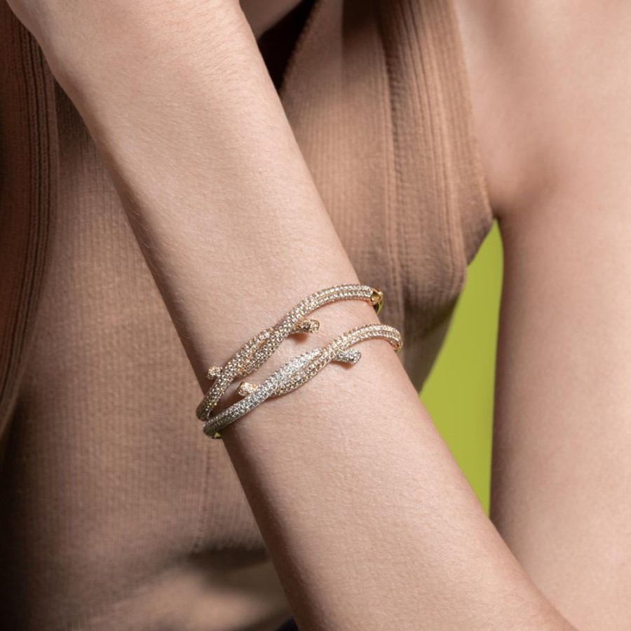 Jewelry Boochier | Rose Gold Diamond Ties Bangle