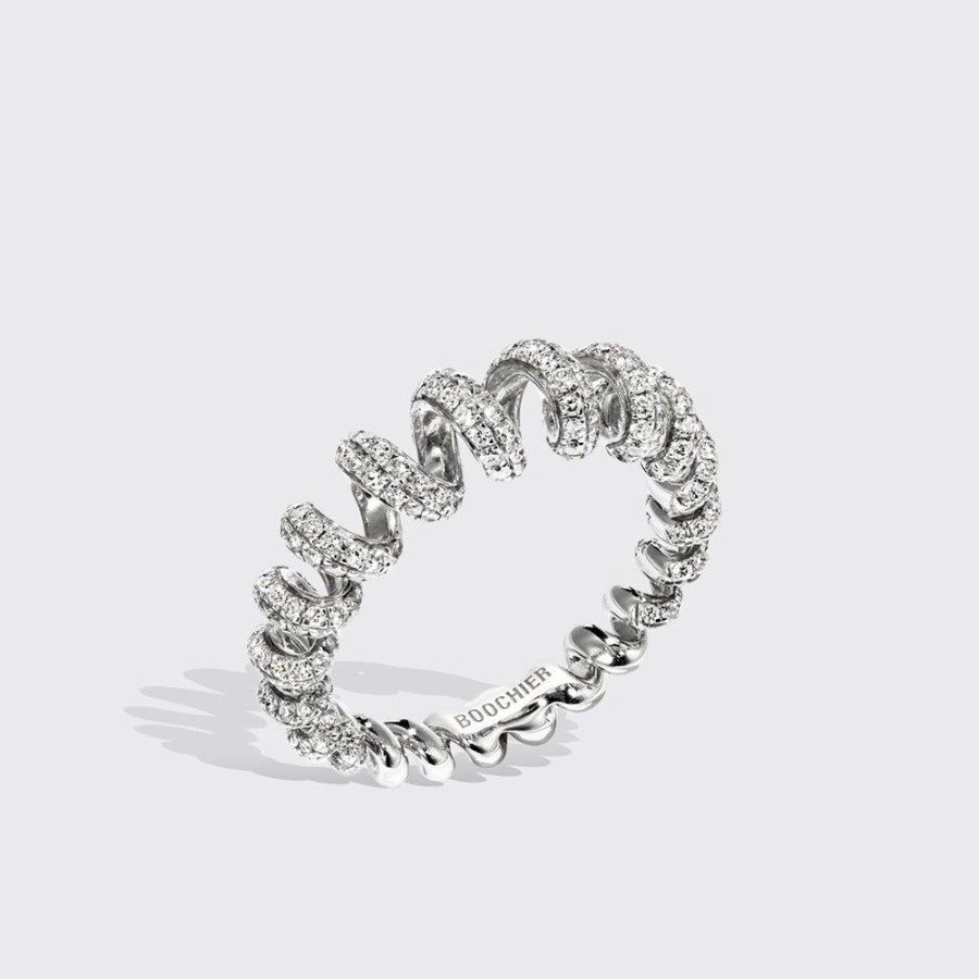 Jewelry Boochier | White Gold Diamond Slinkee Ring