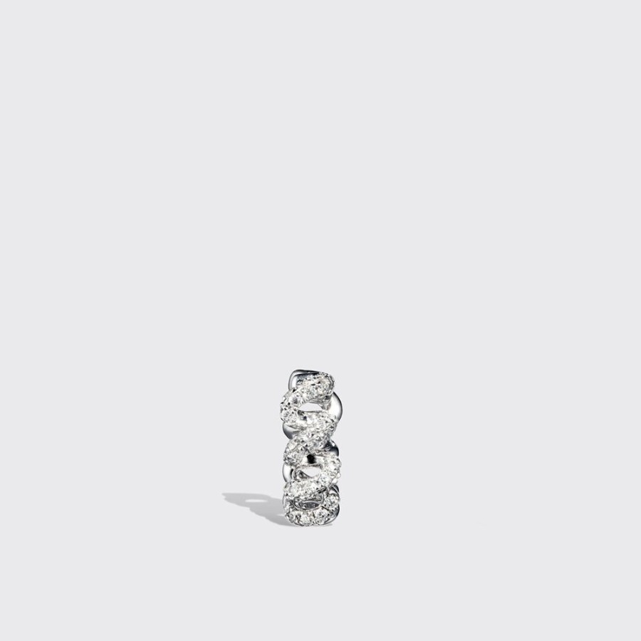 Jewelry Boochier | White Gold Diamond Slinkee Huggie Mono Earring