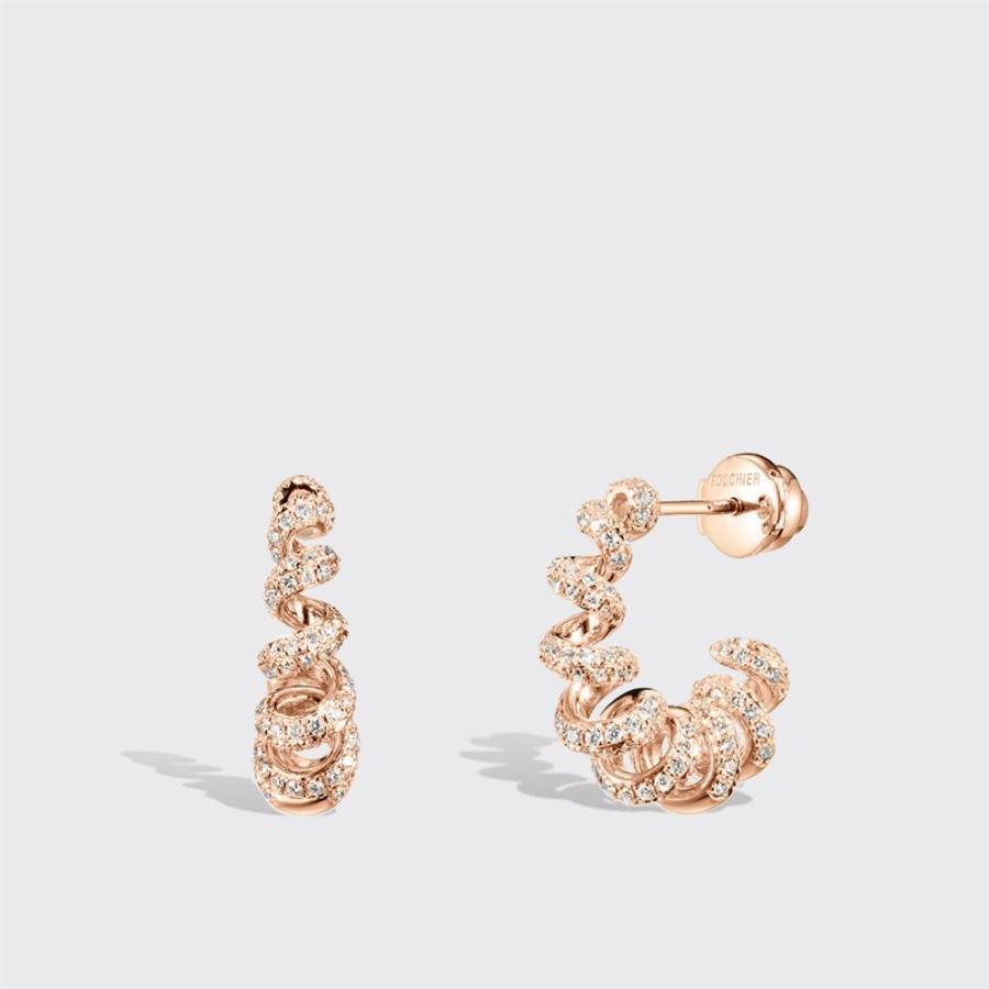 Jewelry Boochier | Small Rose Gold Diamond Slinkee Earrings