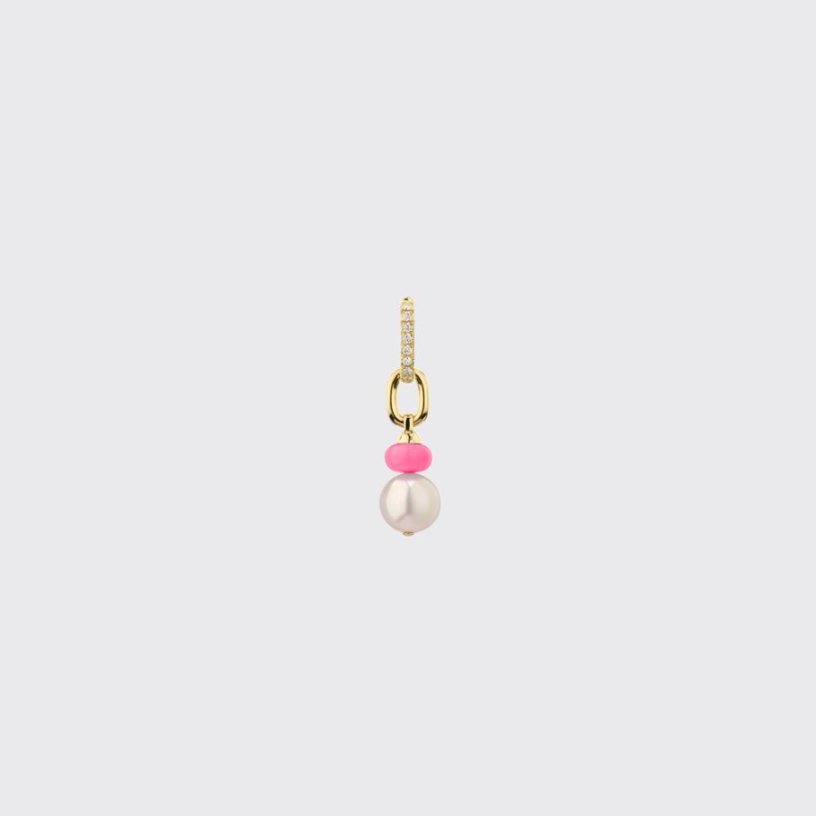 Jewelry Boochier | Hot Pink Single Pearl Diamond B-Boy Earring