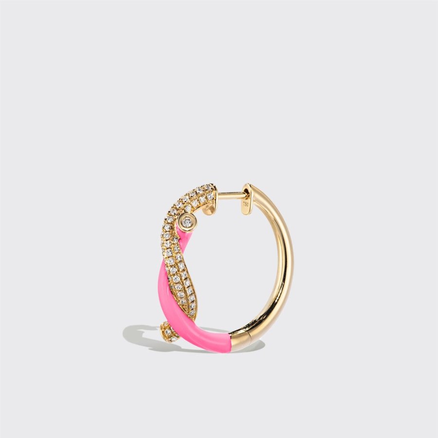 Jewelry Boochier | Hot Pink Fruit Hoops Earrings