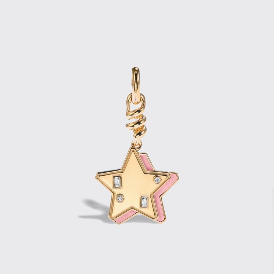 Jewelry Boochier | Pink Opal Yellow Gold Star Charm