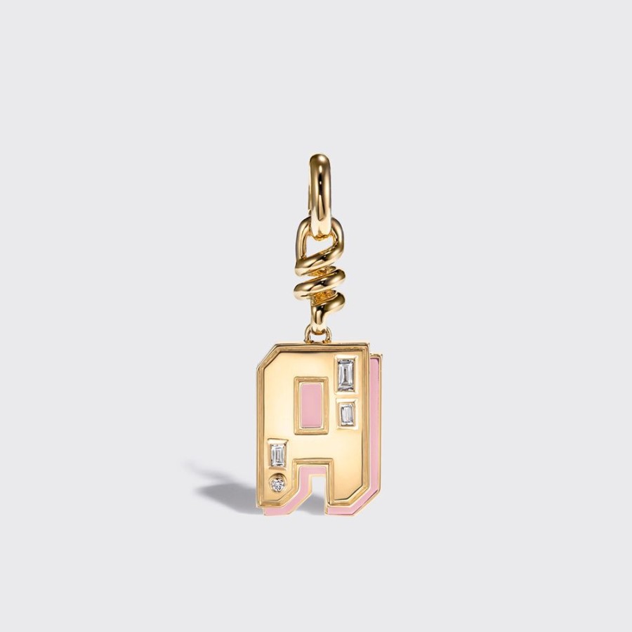 Jewelry Boochier | Pink Opal Nostalgia Letter Charm