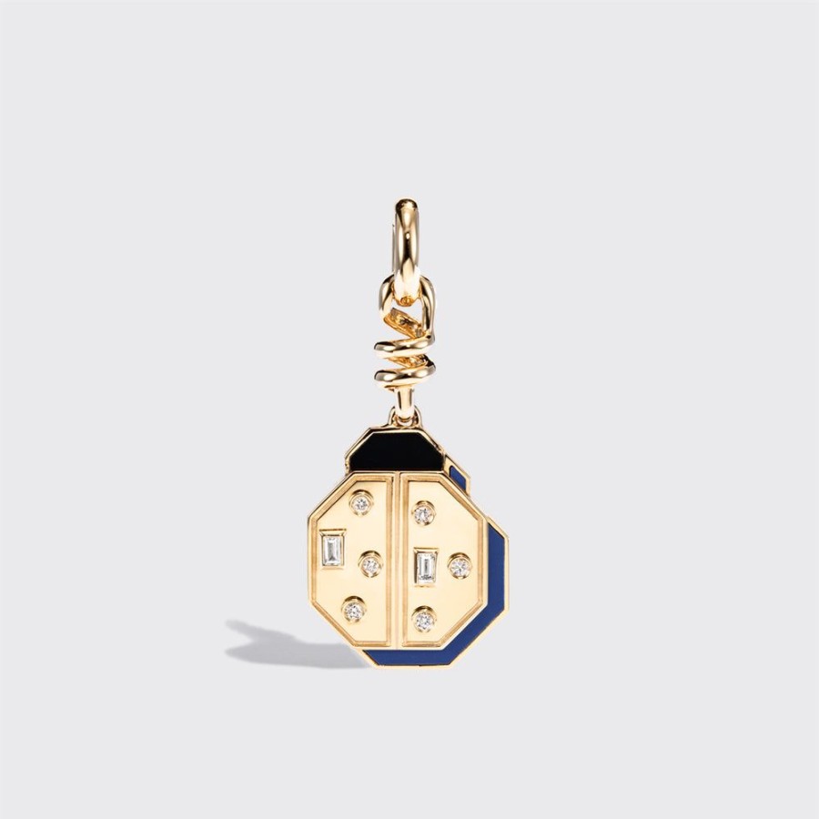 Jewelry Boochier | Lapis Yellow Gold Ladybug Charm