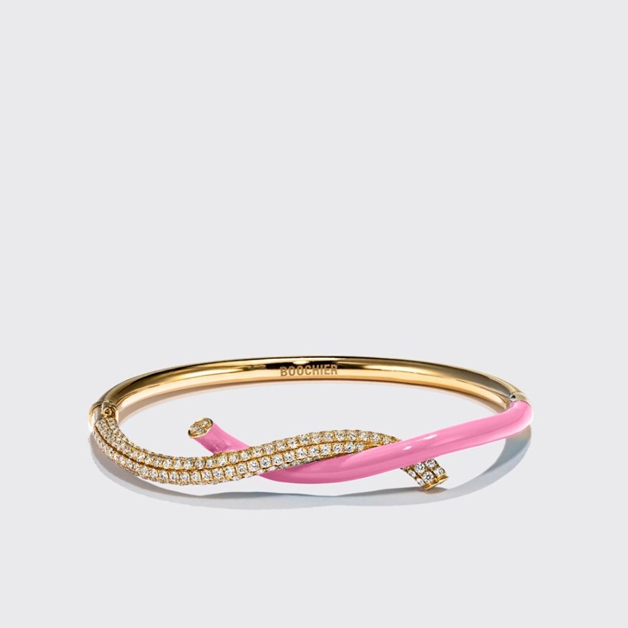 Jewelry Boochier | Light Pink Fruit Hoops Diamond Bangle