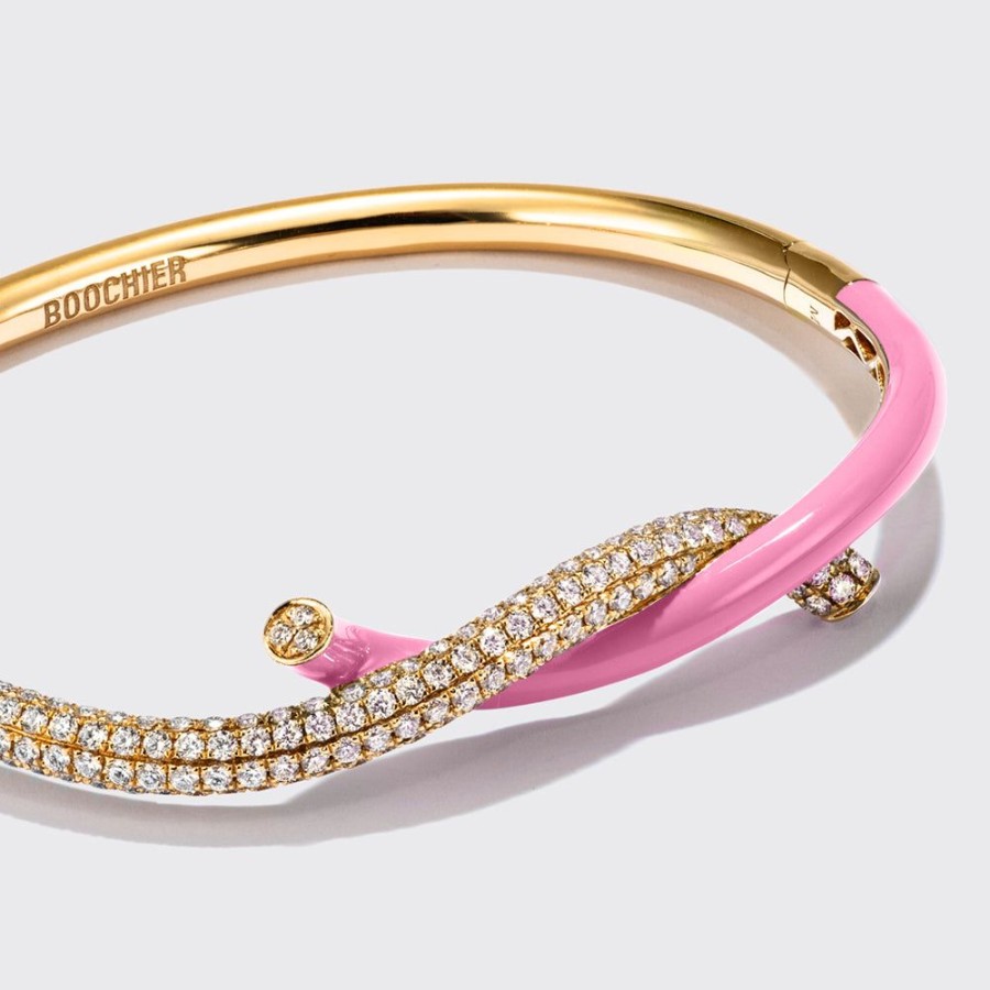 Jewelry Boochier | Light Pink Fruit Hoops Diamond Bangle