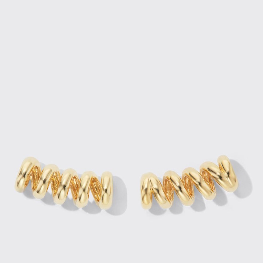 Jewelry Boochier | Pair Of Medium Yellow Gold Slinkee Bumpers