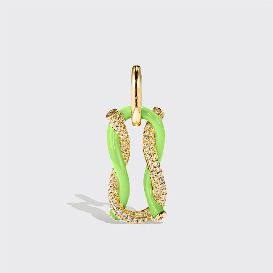 Jewelry Boochier | Lime Green Jumbo Fruit Hoops Pendant