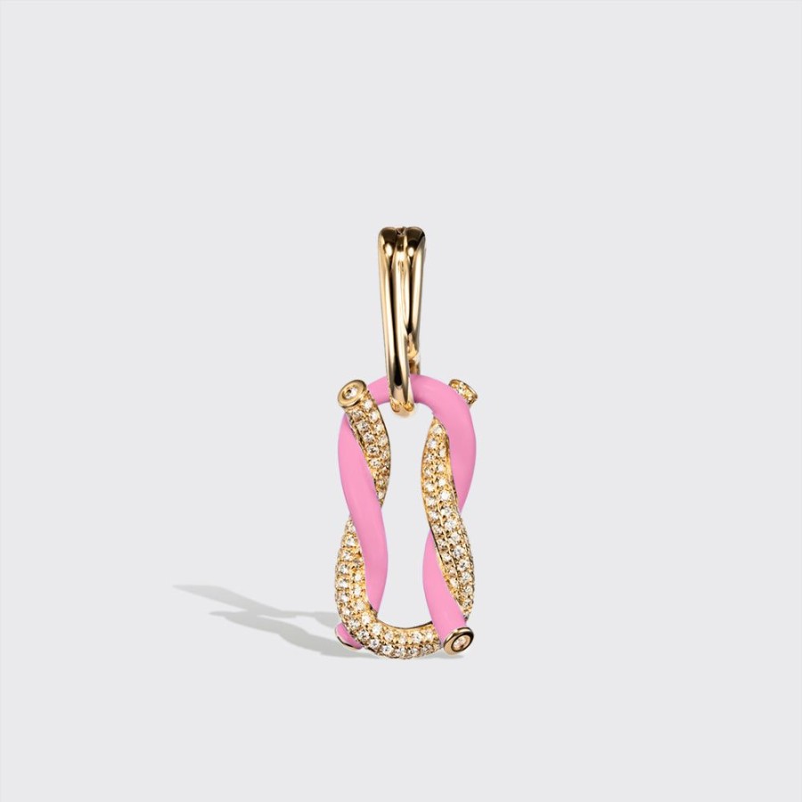 Jewelry Boochier | Jumbo Light Pink Half Diamond Fruit Hoops Buckle Earrings