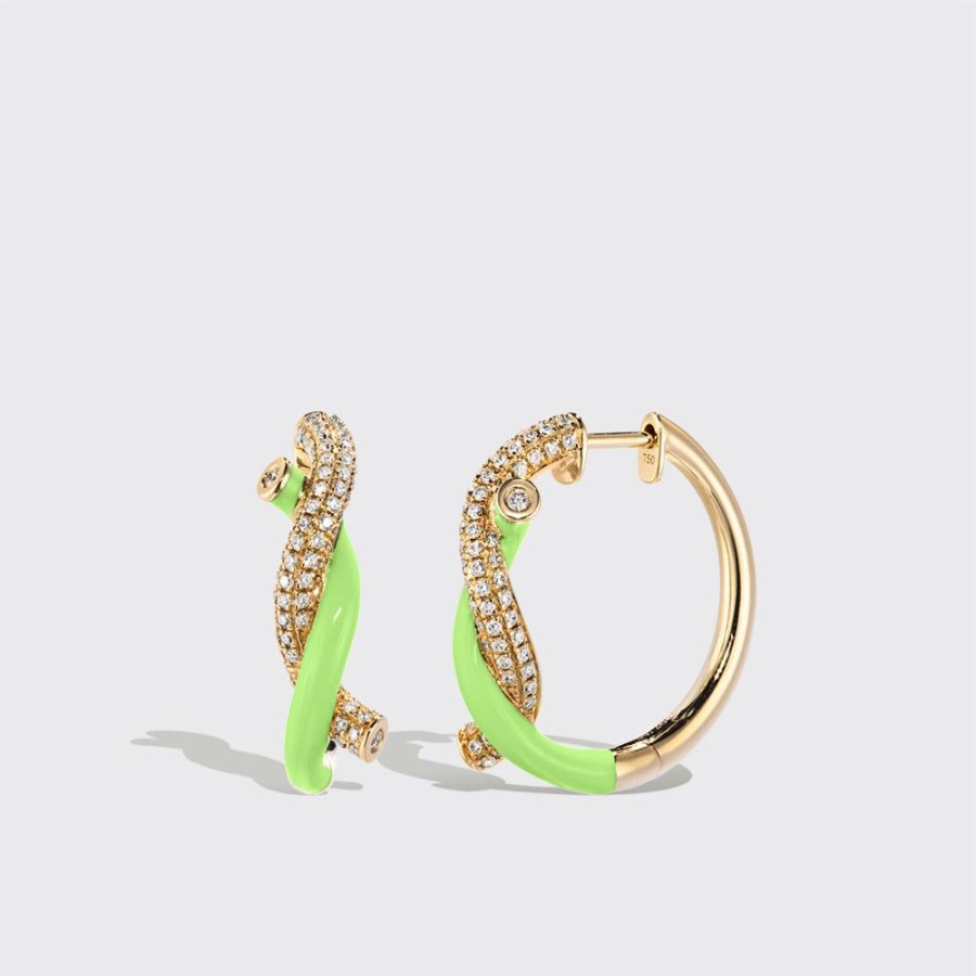 Jewelry Boochier | Lime Green Fruit Hoops Earrings