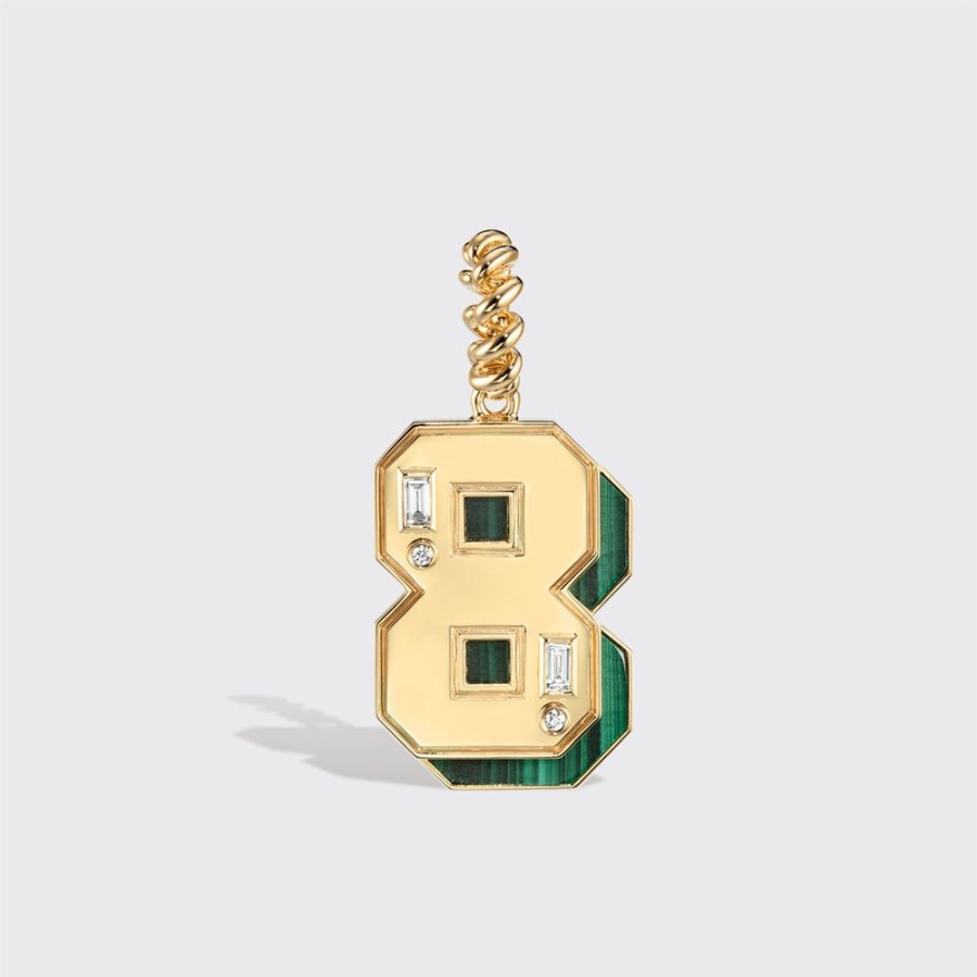 Jewelry Boochier | Jumbo Malachite Nostalgia Number Pendant