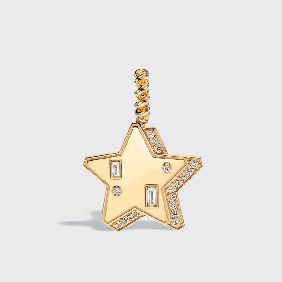 Jewelry Boochier | Jumbo Yellow Gold Diamond Star Pendant