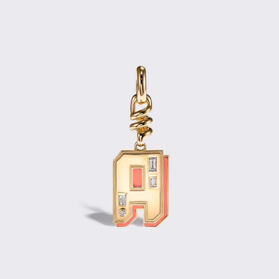 Jewelry Boochier | Coral Nostalgia Letter Charm