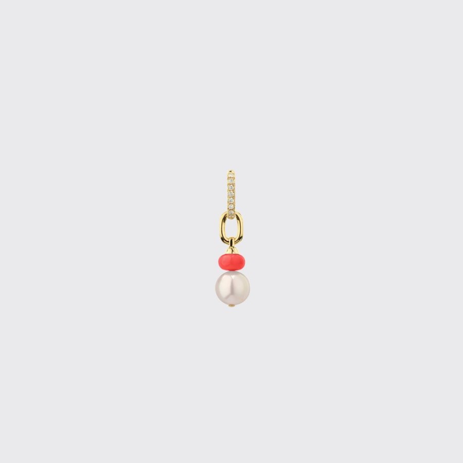 Jewelry Boochier | Red Single Pearl Diamond B-Boy Earring