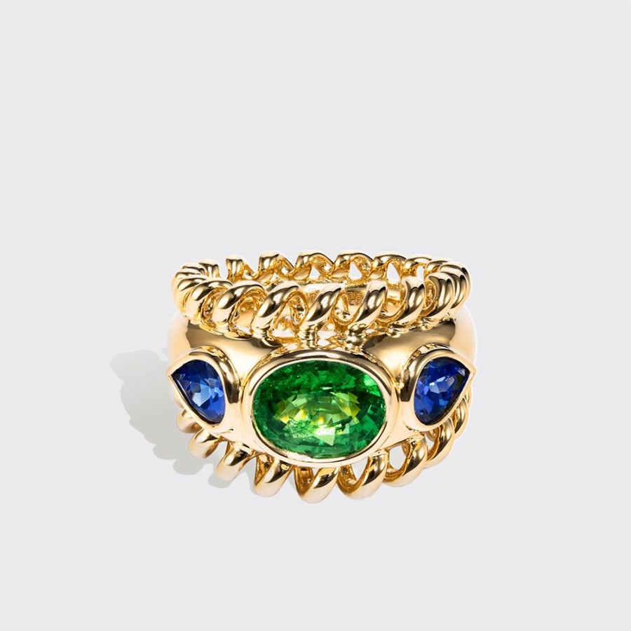 Jewelry Boochier | Jumbo Tsavorite & Tanzanite Slinkee Icon Ring