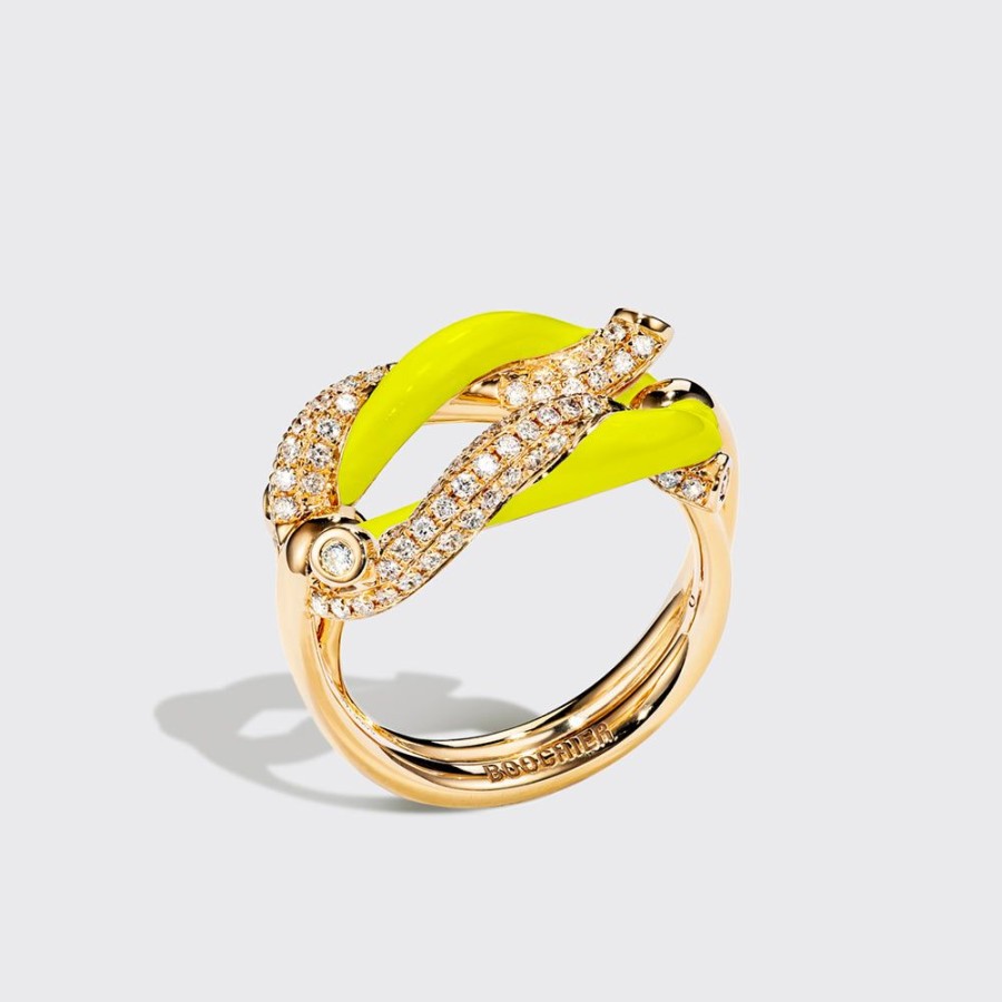 Jewelry Boochier | Jumbo Neon Yellow Fruit Hoops Buckle Ring