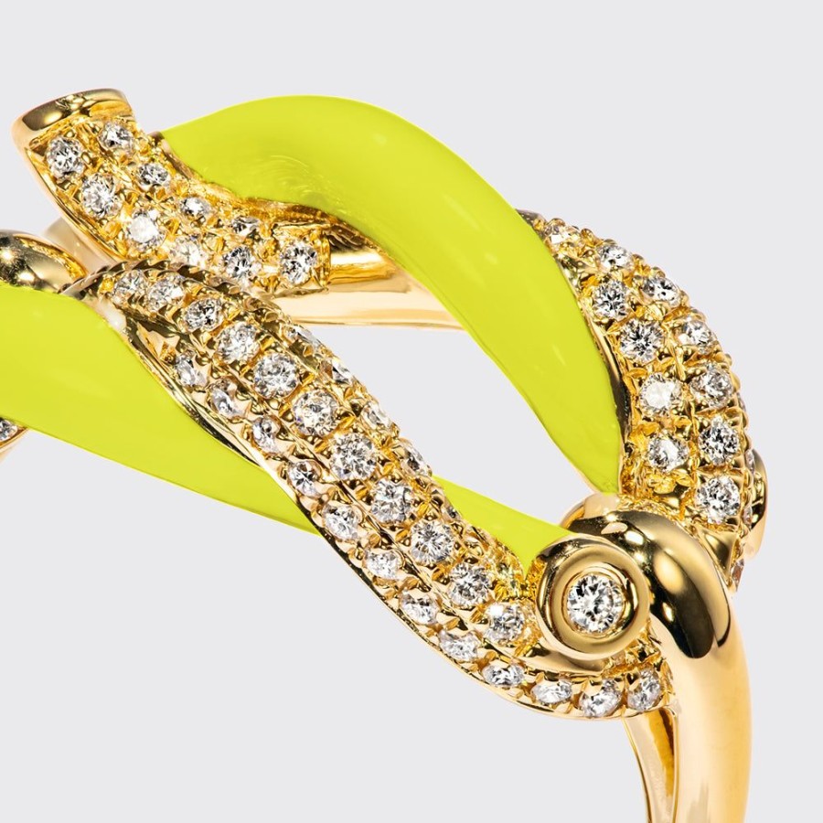 Jewelry Boochier | Jumbo Neon Yellow Fruit Hoops Buckle Ring