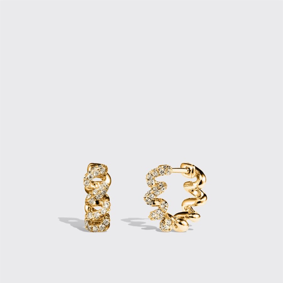 Jewelry Boochier | Yellow Gold Diamond Slinkee Huggie Mono Earring