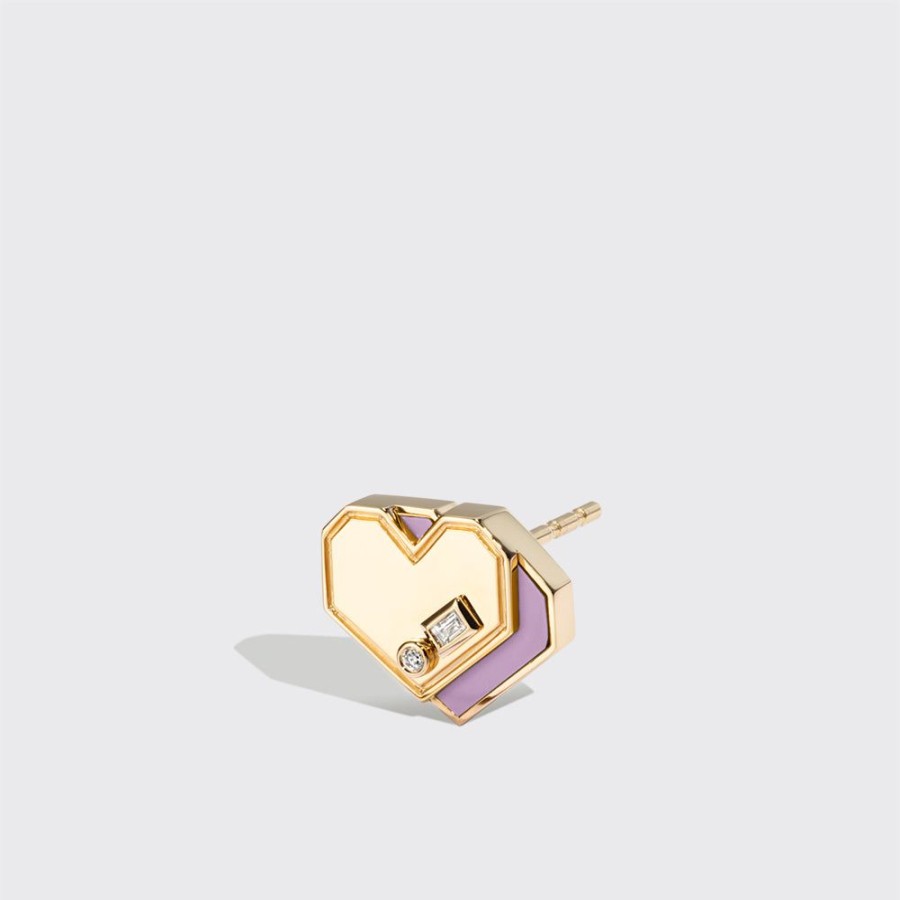 Jewelry Boochier | Phosphosiderite Yellow Gold Mini Heart Studs