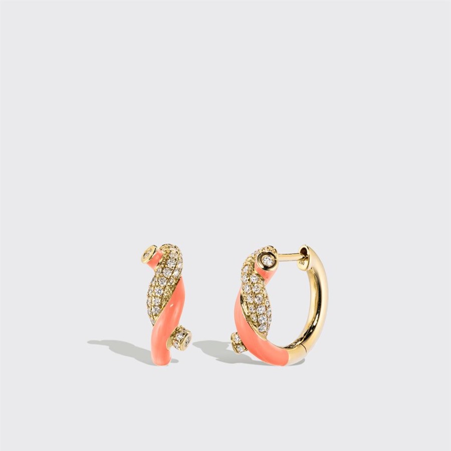 Jewelry Boochier | Orange Small Fruit Hoops Earrings