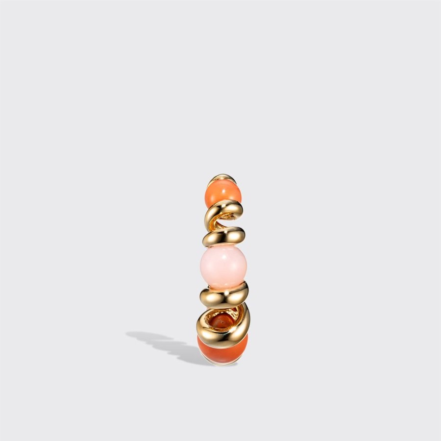 Jewelry Boochier | Coral & Pink Opal Yellow Gold Gumball Slinkee Earrings