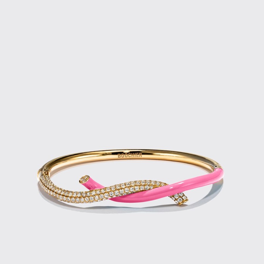 Jewelry Boochier | Hot Pink Fruit Hoops Diamond Bangle