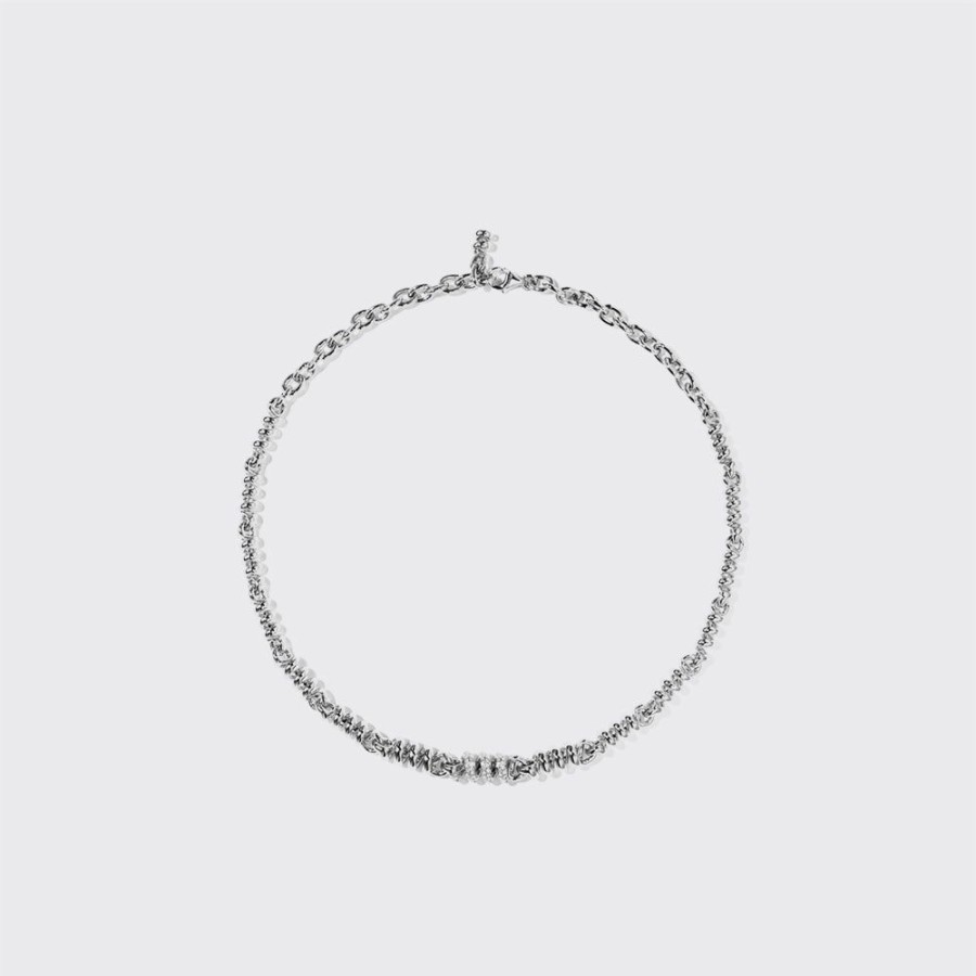 Jewelry Boochier | White Gold Single Diamond Slinkee Necklace