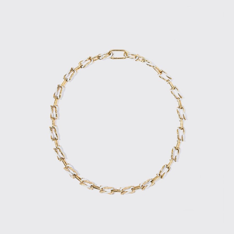 Jewelry Boochier | White Five Diamond Fruit Hoops Necklace