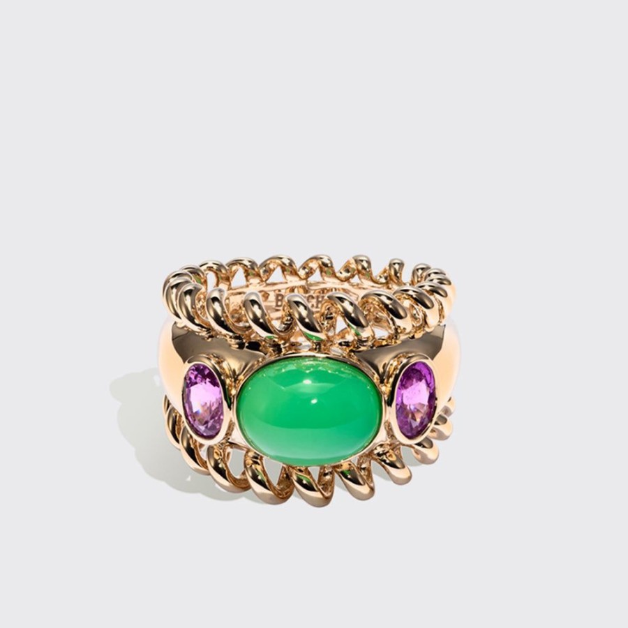 Jewelry Boochier | Jumbo Chrysoprase & Pink Sapphire Slinkee Icon Ring