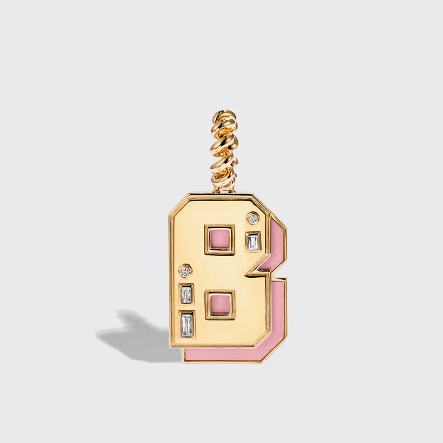 Jewelry Boochier | Jumbo Pink Opal Nostalgia Letter Pendant