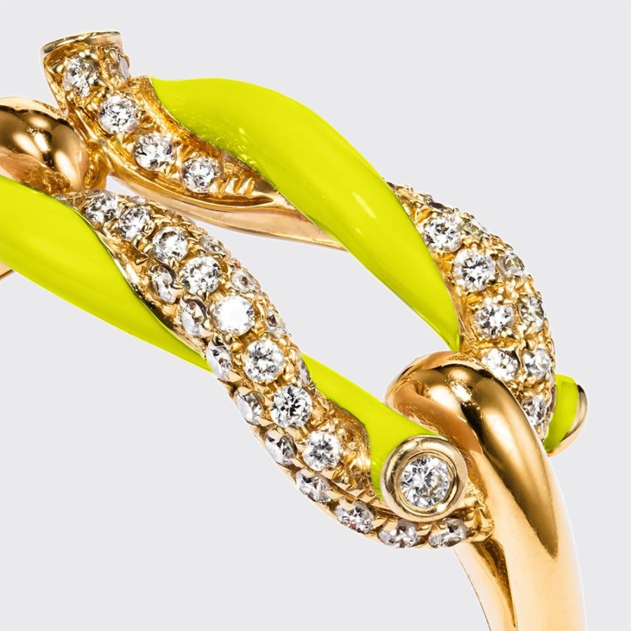 Jewelry Boochier | Neon Yellow Fruit Hoops Buckle Ring