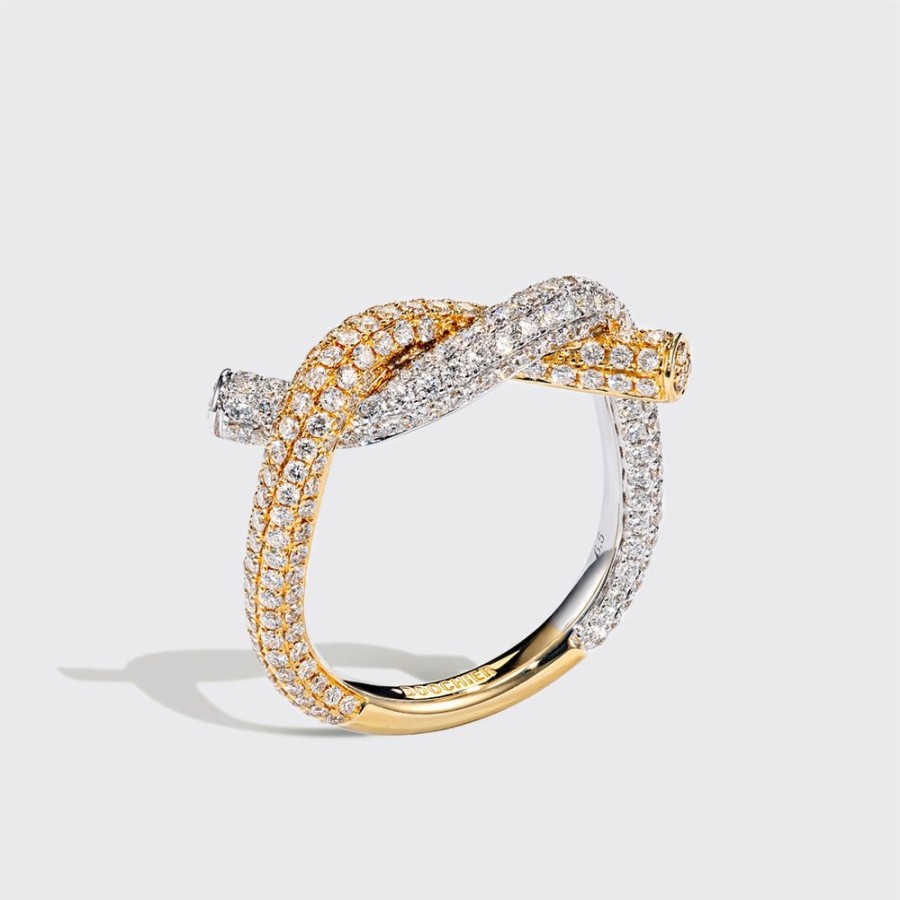 Jewelry Boochier | Yellow Gold-White Gold Diamond Ties Ring